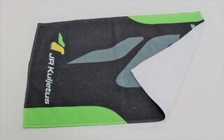 Towel with printed logo