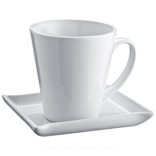 Set of coffee cup in V shape with coaster