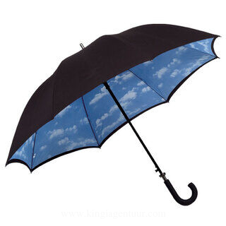 Double-layer golf umbrella, printed inside
